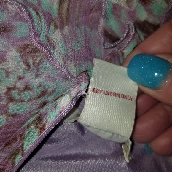 SUNDANCE lavender purple blue 100% silk Flight of Fancy tiered ruffle dress - Picture 10 of 10